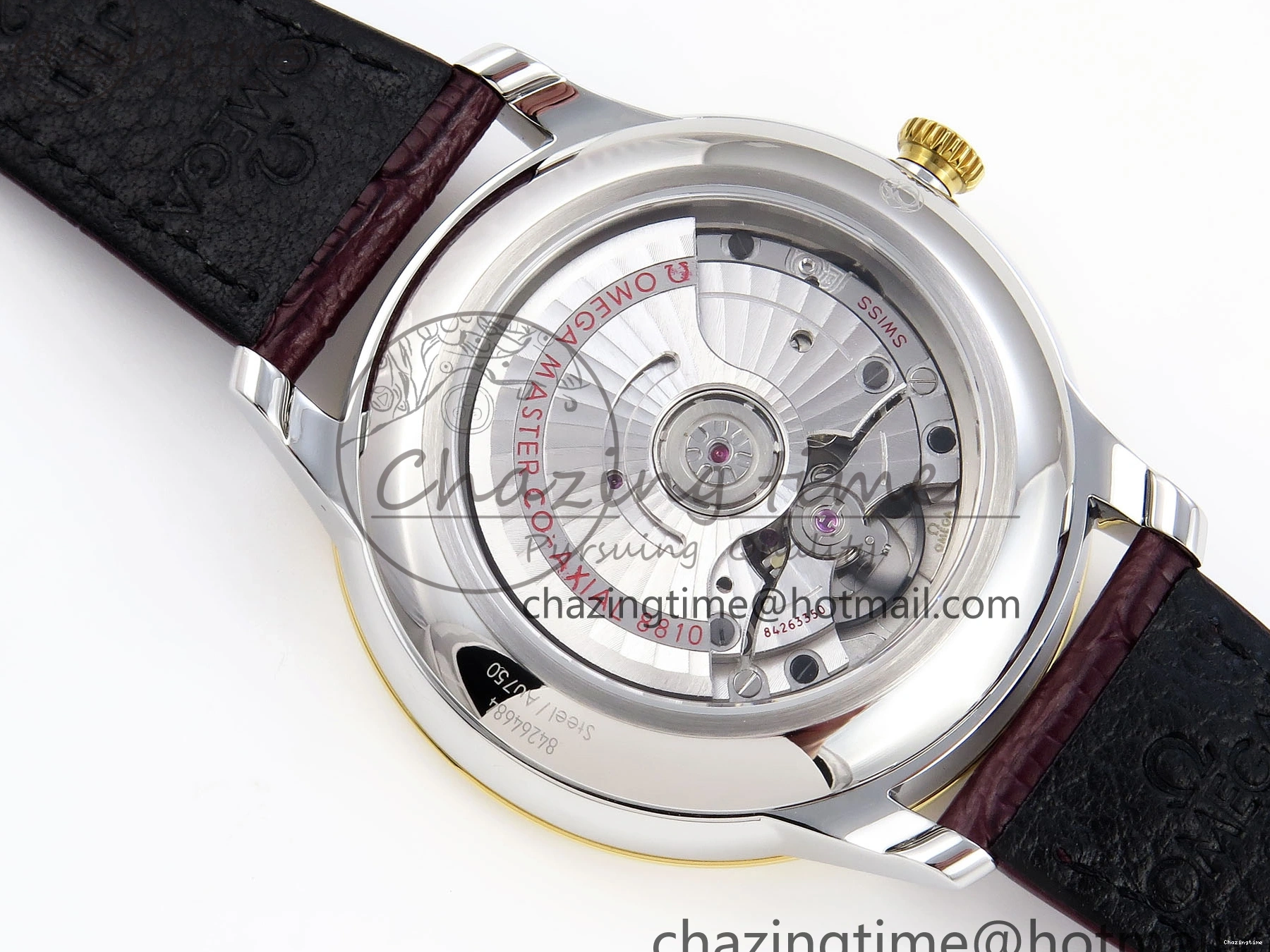 0415 De Ville Power Reserve YG MKF 1:1 Best Edition White Dial on Brown Leather Strap A WrinkleFree 7755